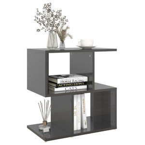 Nachttische Grau Hochglanz, 2er Set