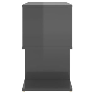 Nachttische Grau Hochglanz, 2er Set