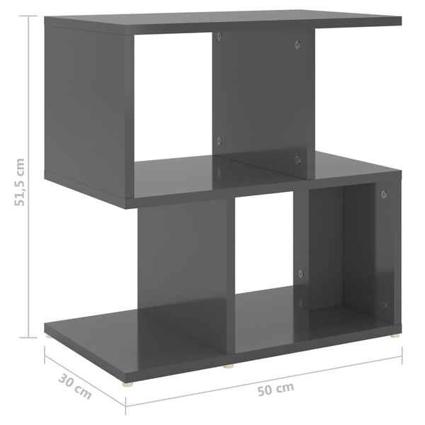 Nachttische Grau Hochglanz, 2er Set