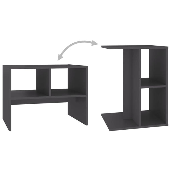 Grauer Beistelltisch 60x40x45 cm