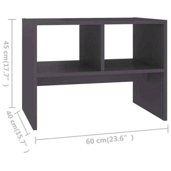 Grauer Beistelltisch 60x40x45 cm