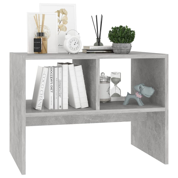 vidaXL Table d'appoint gris béton 60x40x45 cm Bois d'ingénierie