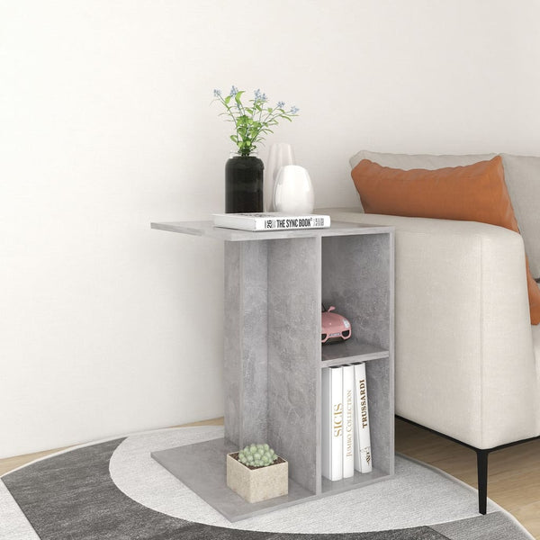 vidaXL Table d'appoint gris béton 60x40x45 cm Bois d'ingénierie
