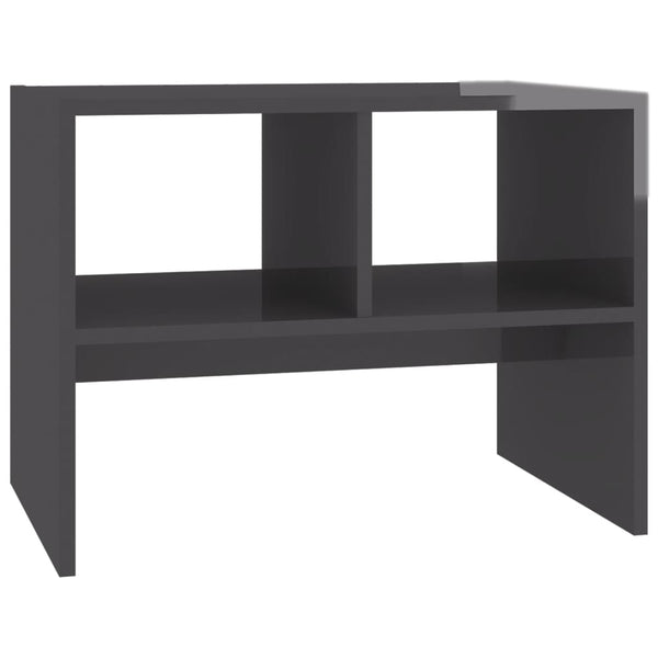Hochglanz Grau Beistelltisch 60x40x45 cm