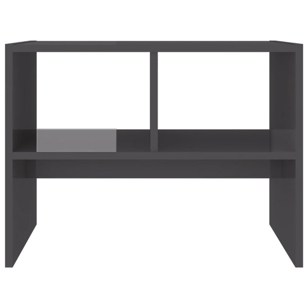 Hochglanz Grau Beistelltisch 60x40x45 cm