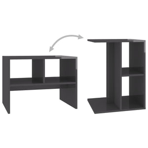 Hochglanz Grau Beistelltisch 60x40x45 cm