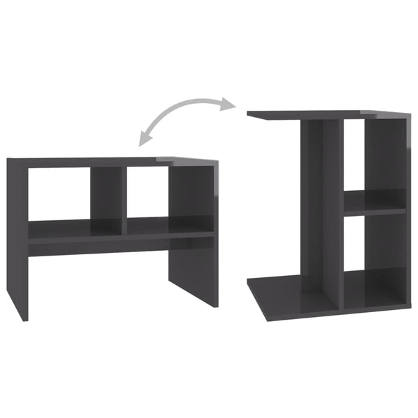 Hochglanz Grau Beistelltisch 60x40x45 cm