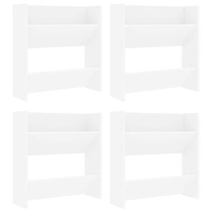 Weiße Wand-Schuhschränke, 4er Set