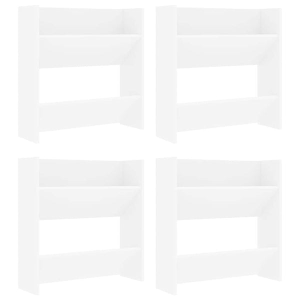 Weiße Wand-Schuhschränke, 4er Set