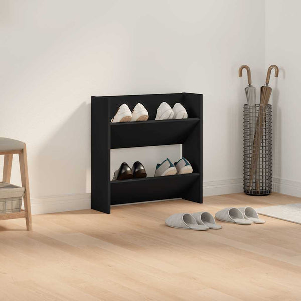 Schwarzer Wand-Schuhschrank 60 cm