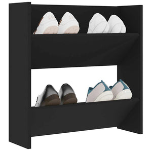 Schwarzer Wand-Schuhschrank 60 cm