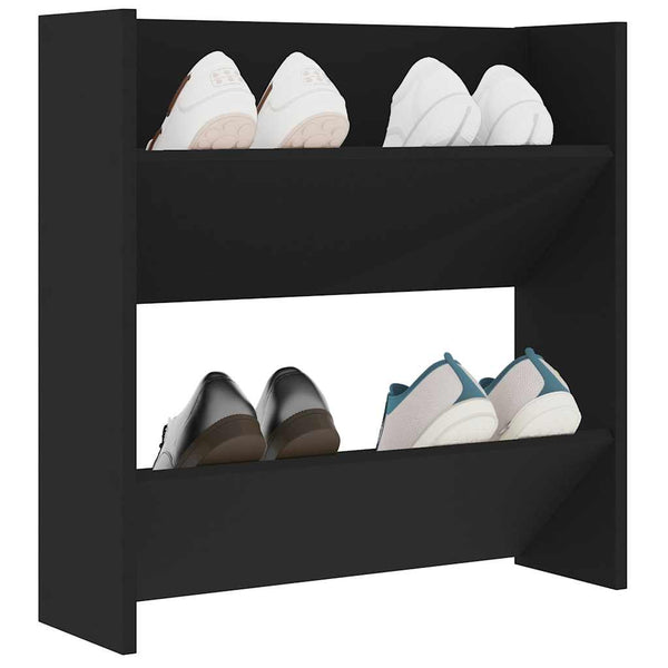 Schwarzer Wand-Schuhschrank 60 cm