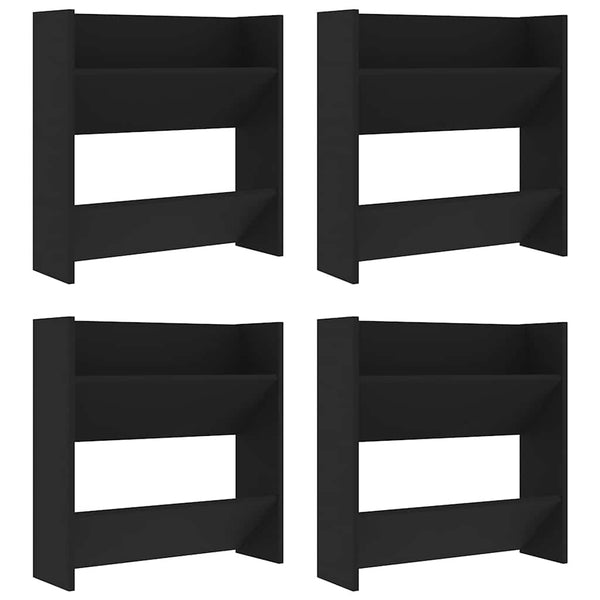 Wand Schuhschrank Schwarz, 4er Set