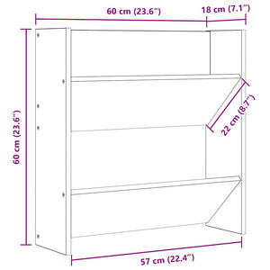 Wand-Schuhschrank Sonoma Eiche 60cm