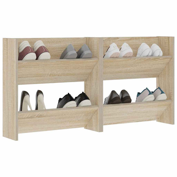 Wand Schuhschrank Sonoma Eiche, 2er Set