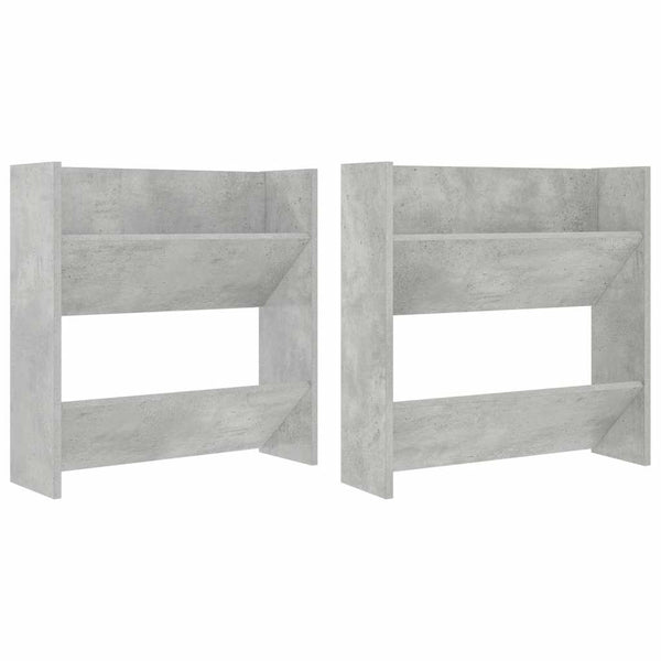 Wand-Schuhschränke, Betongrau, 2er-Set