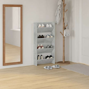 Wand-Schuhschränke, Betongrau, 2er-Set