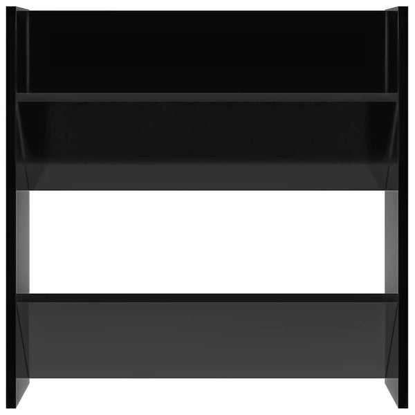 vidaXL Armoire à chaussures murale noire brillante 60x18x60 cm en bois d'ingénierie