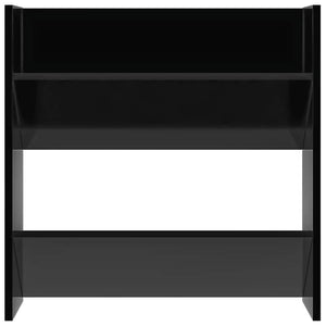 Wand-Schuhschrank, Hochglanz Schwarz, 2er-Set