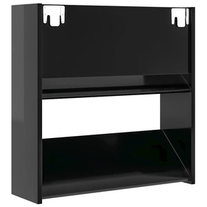 Wand-Schuhschränke, Hochglanz Schwarz, 4er-Set