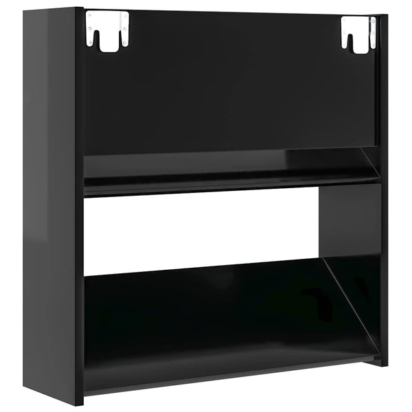Wand-Schuhschränke, Hochglanz Schwarz, 4er-Set