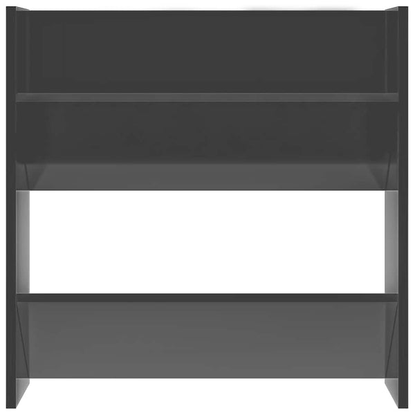 Wand Schuhschrank Grau Hochglanz