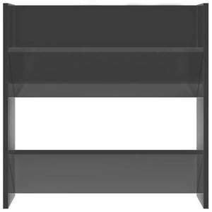 Wand Schuhschrank Grau Hochglanz, 2er Set