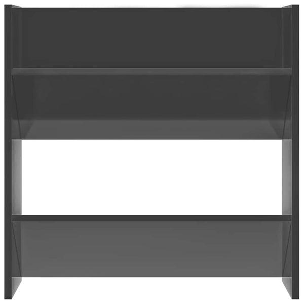 Wand Schuhschrank Grau Hochglanz, 2er Set