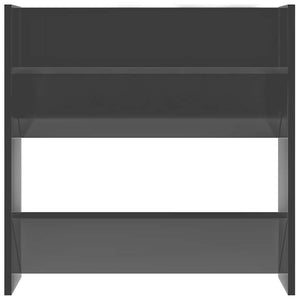 Wand-Schuhschrank Grau Hochglanz, 4er-Set