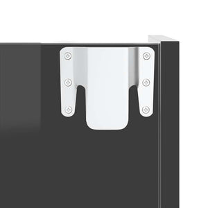 Wand-Schuhschrank Grau Hochglanz, 4er-Set