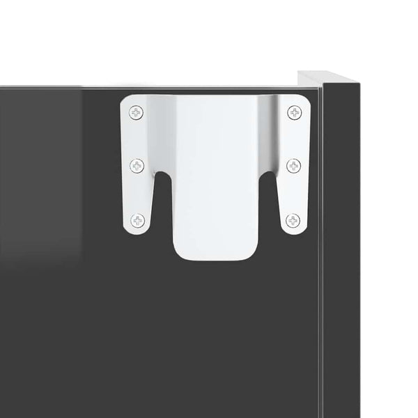 Wand-Schuhschrank Grau Hochglanz, 4er-Set