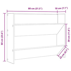 Wand Schuhschrank Weiß 80cm