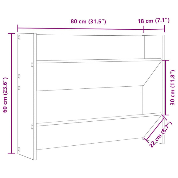 Wand Schuhschrank Weiß 80cm