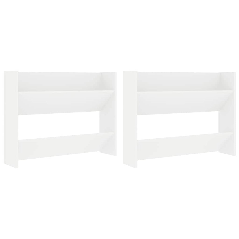 vidaXL Wall-Mounted Shoe Cabinets 2 pcs White 80x18x60 cm Engineered Wood