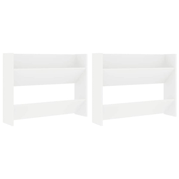 Weiße Wand-Schuhschränke, 2er Set