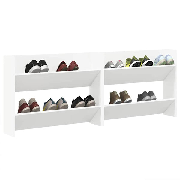 Weiße Wand-Schuhschränke, 2er Set