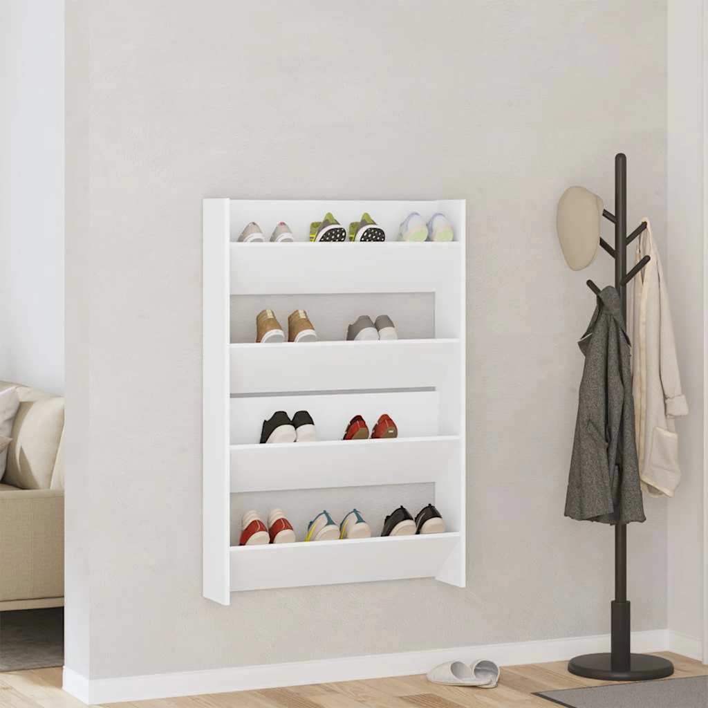 Weiße Wand-Schuhschränke, 2er Set