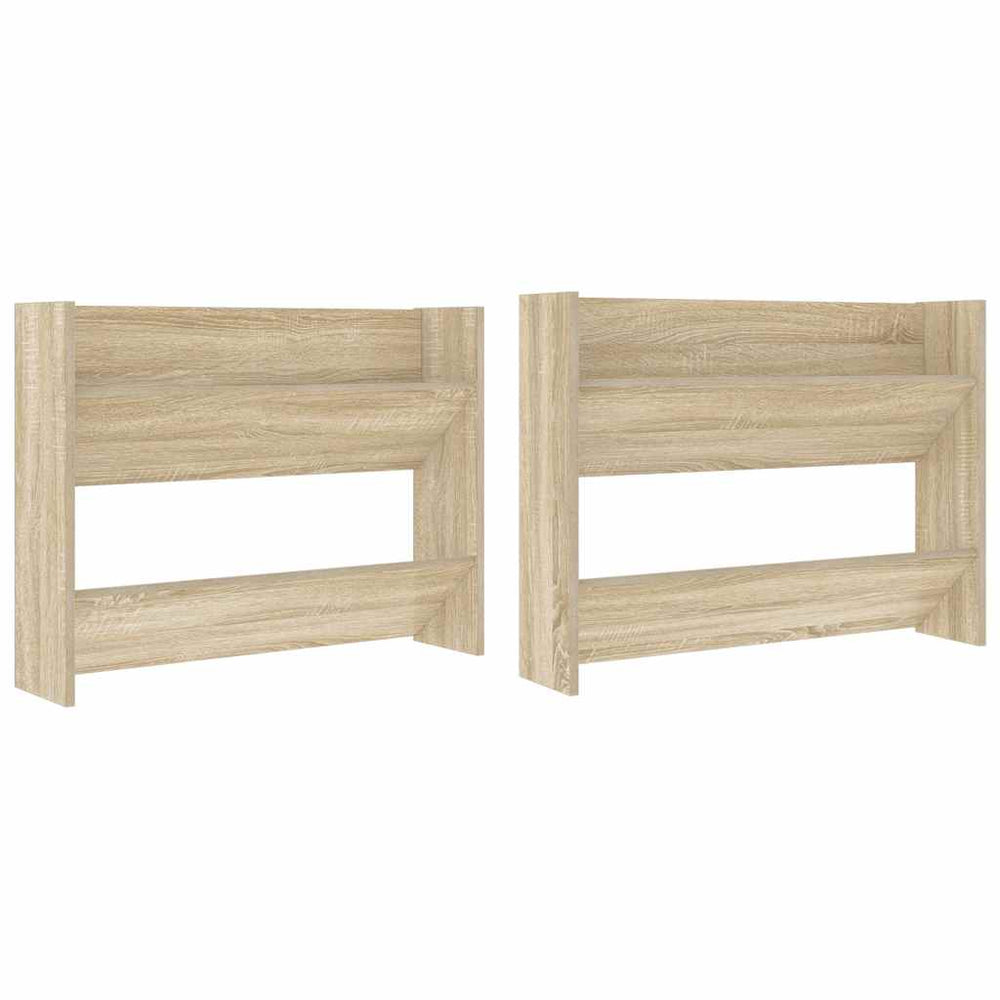 vidaXL Wall-Mounted Shoe Cabinets 2 pcs Sonoma Oak 80x18x60 cm Engineered Wood
