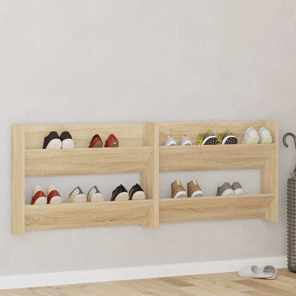 Wand-Schuhschränke Sonoma-Eiche, 2er-Set