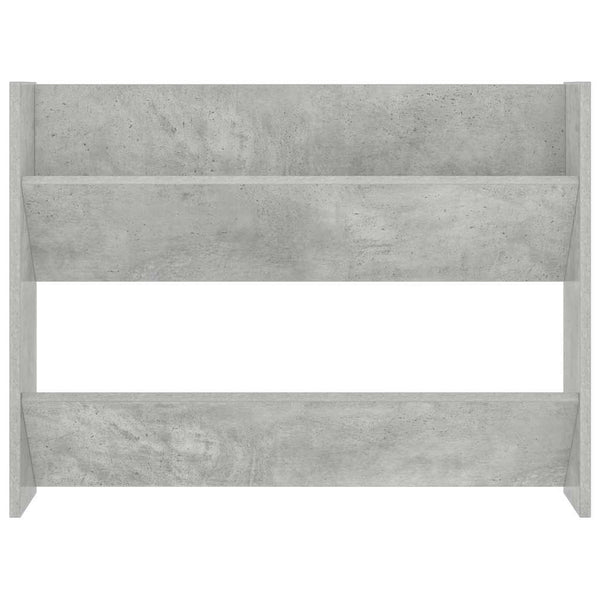 vidaXL Meuble à chaussures mural gris béton 80x18x60 cm bois d'ingénierie