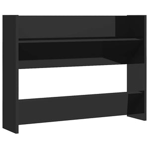 Wand Schuhschrank Schwarz Hochglanz, 2er Set