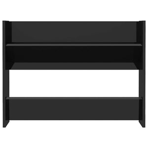 Wand Schuhschrank Schwarz Hochglanz, 2er Set