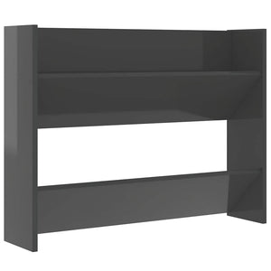 vidaXL Meuble à chaussures mural gris brillant 80x18x60 cm bois d'ingénierie