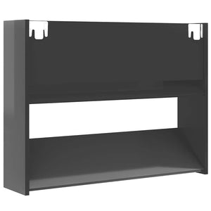 vidaXL Meuble à chaussures mural gris brillant 80x18x60 cm bois d'ingénierie