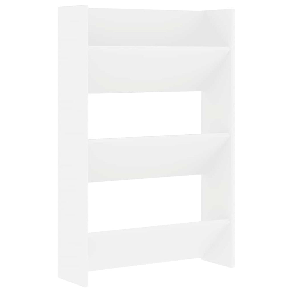 vidaXL Wall-Mounted Shoe Cabinet White 60x18x90 cm Engineered Wood