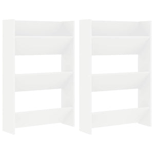 Wand Schuhschrank Set, Weiß, 2er