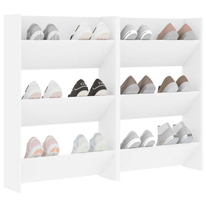 Wand Schuhschrank Set, Weiß, 2er