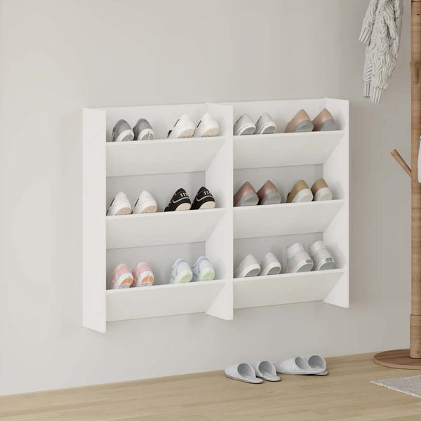 Wand Schuhschrank Set, Weiß, 2er