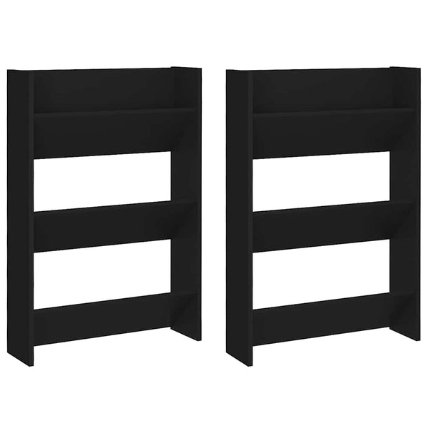 Wand Schuhschrank Set, Schwarz, 2er
