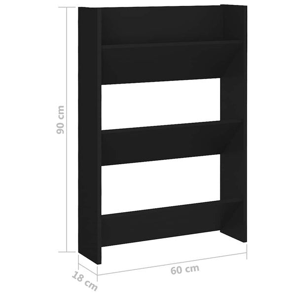 Wand Schuhschrank Set, Schwarz, 2er